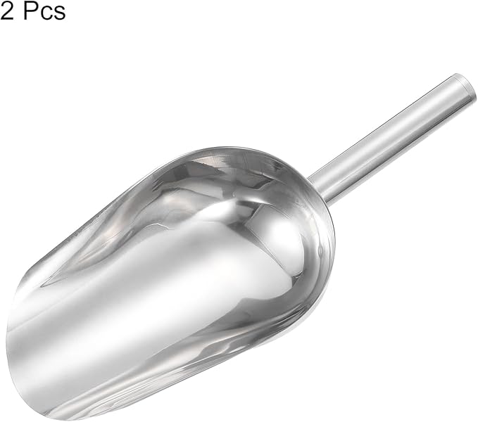 HARFINGTON 2pcs Garden Soil Scoop 10.63 x 4.72 Stainless Steel Hand Shovel Spade with Handle for Planting Weeding Digging