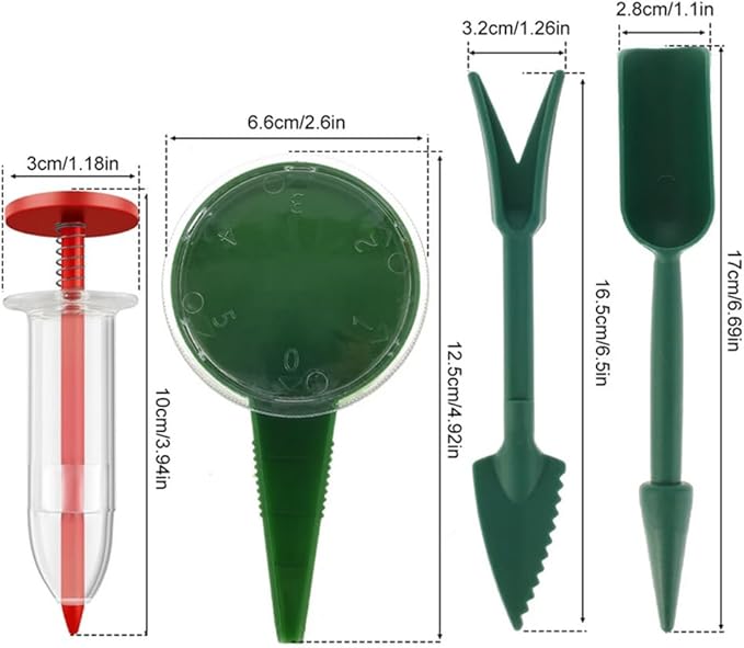 6 PCS Upgraded Mini Sowing Seed Dispenser Manual Syringe Seeder Sower Set Spreader Handheld Seed Fertilizing Planter Gardening Tool