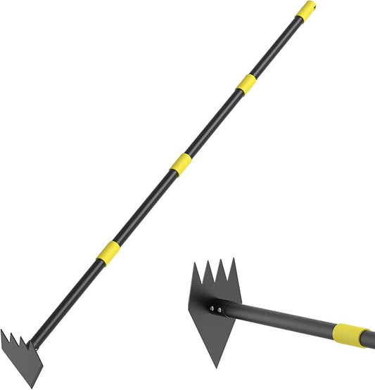 Heavy Duty Garden Hoe, 60" Adjustable Length Long Handle Hoe Garden Tool Weeding Tool for Grass Removal, Lawn Care, Soil Loosening & Cultivating