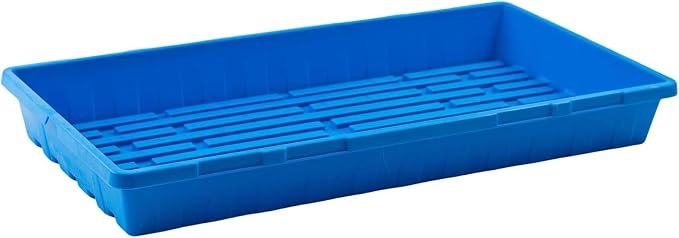 Bootstrap Farmer 1020 Trays Heavy Duty, 10 Pack, Blue, No Holes | 2.5" Deep Seed Starting Flats for Microgreens, Wheatgrass, Fodder Systems
