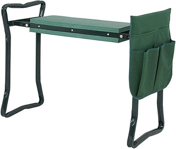 LABLT Garden Kneeler Seat Stool Bench Portable Folding Stool EVA Foam Pad with Tool Bag Pouch