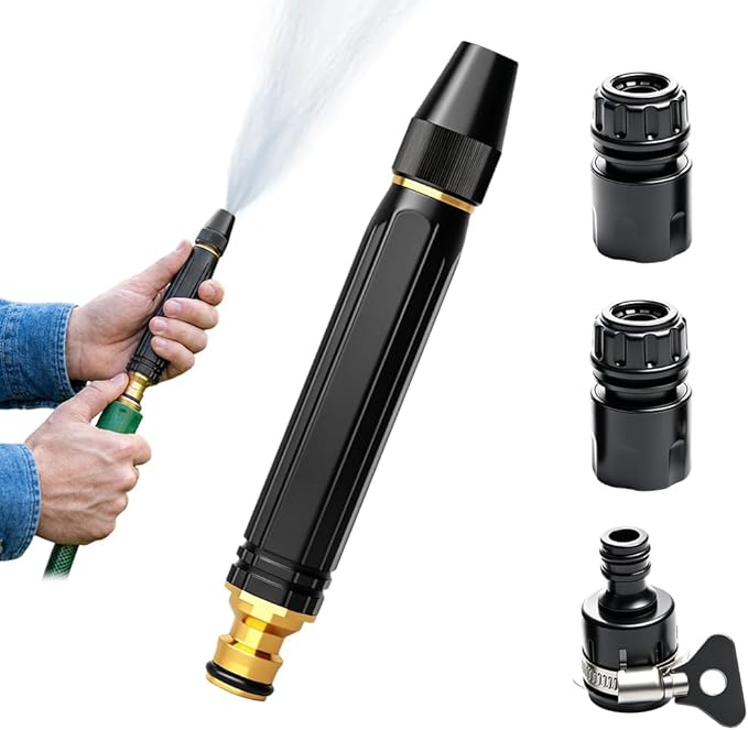 Jet Nozzle Power Washer for Garden Hose, Heavy Duty Adjustable Hose Nozzle, Garden Hose Nozzle High Pressure Powerful Cleaning Spray Evenly, High Pressure Hose Nozzle for Car Washing (Type-A)