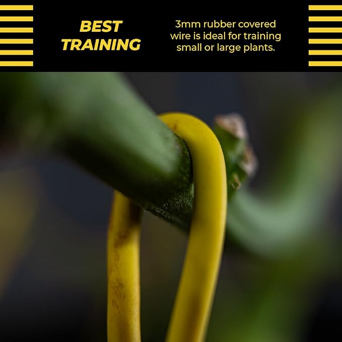 BudHuggers (Red) for Optimal Plant Training | 50ft (15M) | 3mm Thick Garden Wire Ties | Flexible & Durable | Rubber Plant Ties to Yield Bigger Buds, Stronger Branches & Larger Canopies