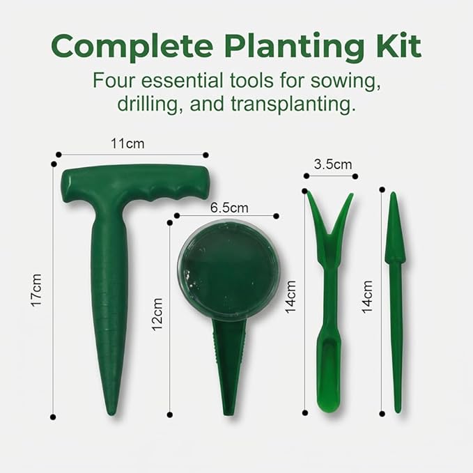 Hand Hold Sowing Seeds Dispenser, Bulb Planting Tool, Handheld Digger, for Planting Small Seeds Seedlings Sowing Seeds Transplanting Plants Planting Bulbs (4Pcs)