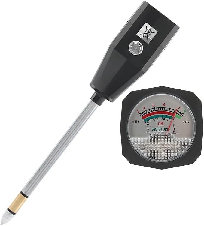 Soil pH Tester and Moisture Meter for Garden Use Portable Soil Testing Tool for Optimal Plant Growth (15cm)