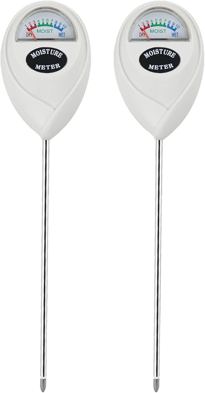 Censinda Soil Moisture Meter, 2 Pack Soil Moisture Monitor for House Plants, Indoor & Outdoor, Garden, Farm, Lawn Plant Care, No Battery Needed(White)