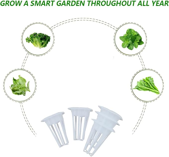 Square Grow Baskets Replacement Compatible with iDOO IG201 Hydroponics Growing System, Seed Pod Baskets for Indoor Herb Garden, Plant Grow Containers Fit Square Grow Sponges, 50 Pack, White