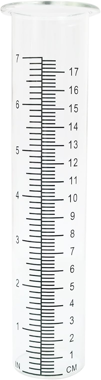 2 Pcs Rain Gauge Replacement Tube 7" Water Gauge for Rain Plastic Rainfall Meter Tube for Outdoor Garden Yard Home