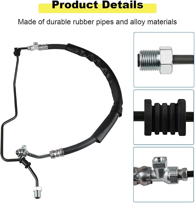 WMPHE Power Steering Pressure Hose Compatible with Honda Accord 2.4L L4 2008 2009 2010 2011 2012, Honda Crosstour 2.4L L4 2012 2013 2014 2015, Replacement for 53713-TA0-A02, 3403693