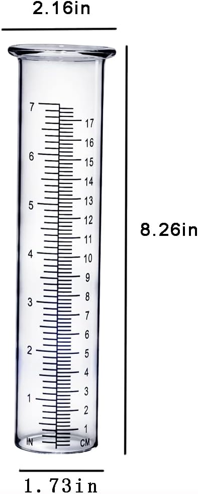 BIUWING Plastic rain Gauge Replacement Tube, 7'' Capacity rain gauges Tubes for Yard Garden Outdoor Home, Best Rated, No Frost Freeze Crack, Not Fragile (2 pcs)