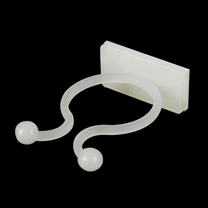 uxcell 100Pcs Plant Climbing Wall Fixture Clips, Plant Fixer Self-Adhesive Hooks Wire Fixing Supporting for Indoor Outdoor Decoration and Cable Wire Fixing (White, 16.2mm/0.64")