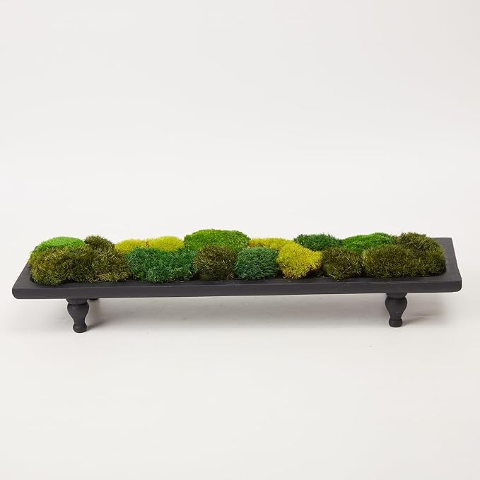 Only Moss No Bowl 4 Color Mix Pack Preserved Pole Moss Pillow Bun Cushion Natural Decorative Green DIY Kit Art Wall Florist Easter Decor (1.5 sq.ft, Green-A,B,C,D)