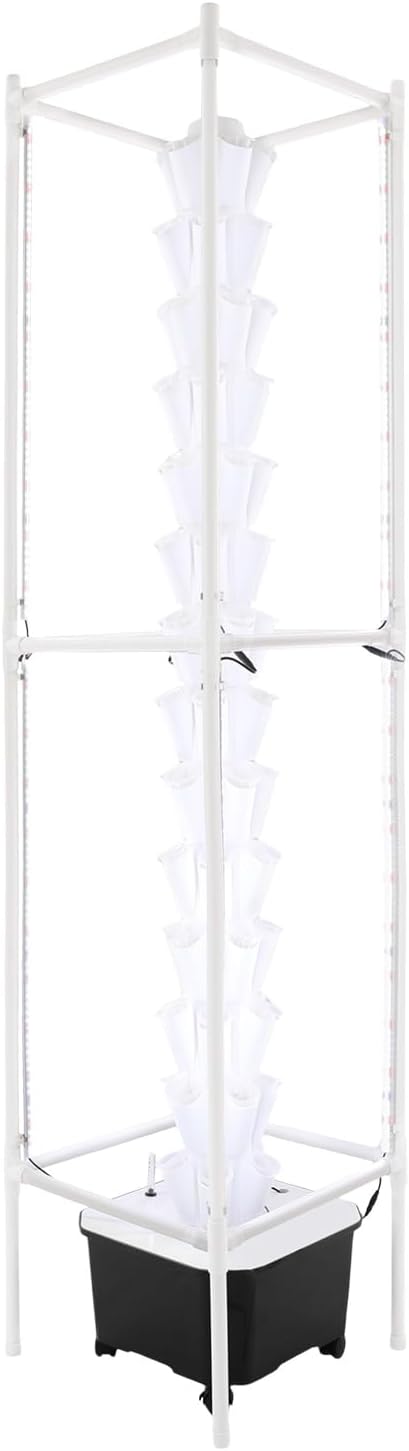 Hydroponics Growing System with LED Grow Lights, 70 Pods 14 Tiers Hydroponic Tower, Vertical Garden Planter with Water Pump & Timer, Hydroponic Germination Kit for Herbs, Fruits, Vegetables