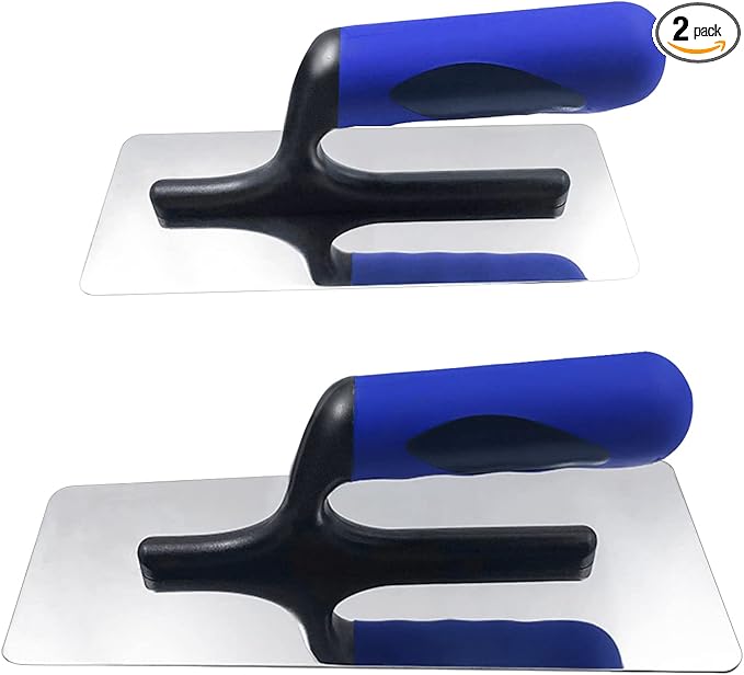 Stainless Steel Venetian Plaster Trowel 2 PC (Small: 200mm x 80mm & Medium: 240mm x 100mm) Paint Plastering Finishing Hand Tools