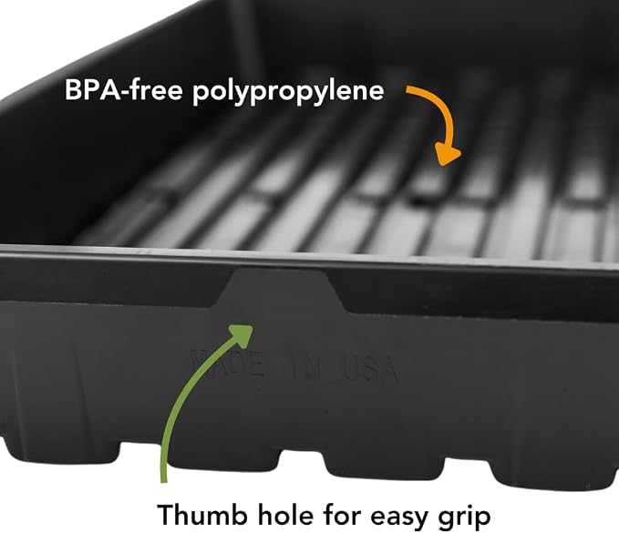Bootstrap Farmer 1020 Trays (10-Pack), Heavy Duty No-Hole Flats for Microgreens, Fodder & Seedling Propagation - 1.8mm Thick Reusable Plastic
