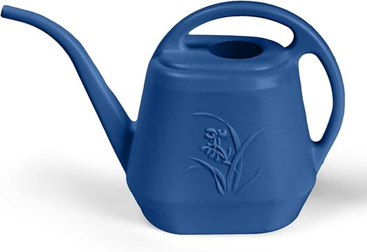Hand Plastic Watering Can - for Home Plant Garden - 1/2 Gallon - Blue