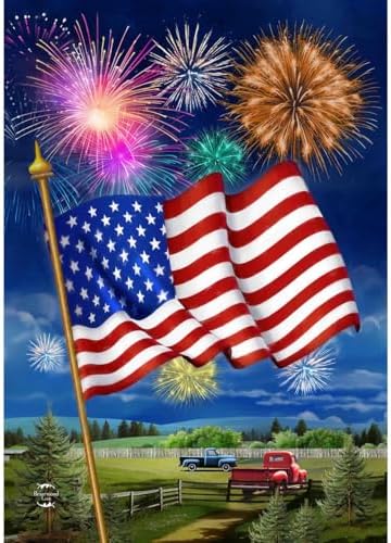 Briarwood Lane American Flag Firework Garden Flag