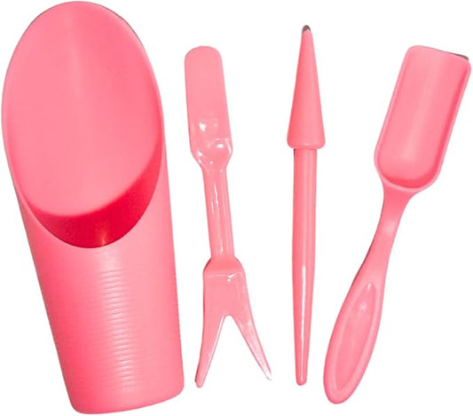 Garden Shovel Hand Tools Transplanting Potting Bonsai Soil Scoop Plastic Succulent Kits,Mini Garden Plant Care Shovel Soil (Pink)