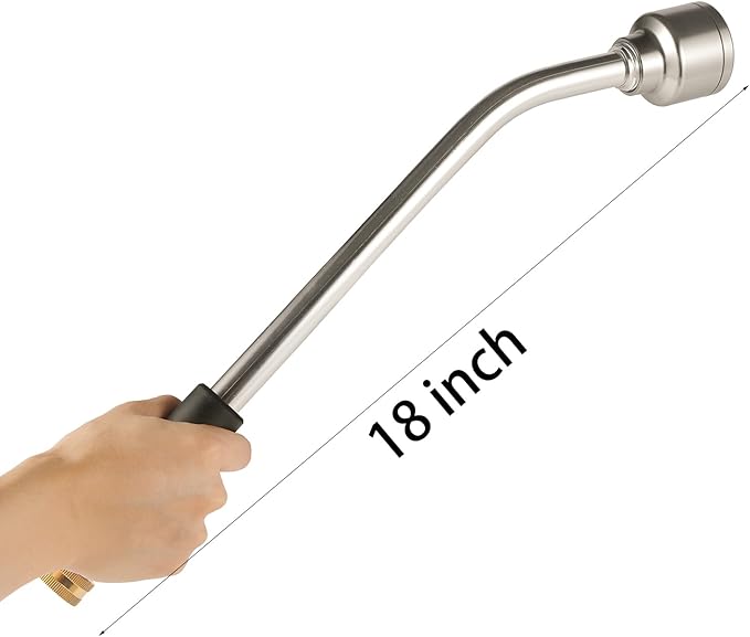 18-inch Soft Rain Watering Wand with Shut Off Valve, 400 Holes Per Inch,Lightweight and Durable Metal Gentle Watering Wand Perfect for Hanging Baskets, Planters, Garden, Shrubs and Seedbed