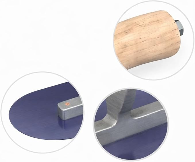 Bon 66-152 Steel City Finish Trowel - Round - Blue Steel - 16 X 4 - Wood