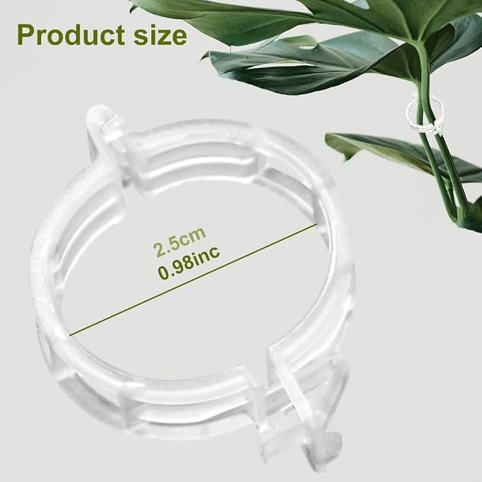 50 PCS Secured Plastic Plant Clip, Plant Support Clips, Garden Clips for Climbing Plants, Plastic Trellis Clips Plant Support Clips Tomato Grape Vine Vegetables Plant Fixing Clips (50, White)