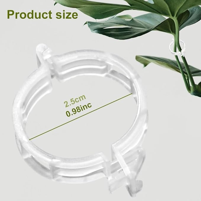 50 PCS Secured Plastic Plant Clip, Plant Support Clips, Garden Clips for Climbing Plants, Plastic Trellis Clips Plant Support Clips Tomato Grape Vine Vegetables Plant Fixing Clips (50, Black)