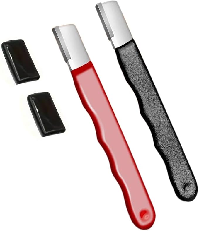 4Pcs Professional Kitchen Knife Scissors Sharpener Tungsten Diamond Ceramic Sharpening Stone for All Blades Including Garden Shears Black Red