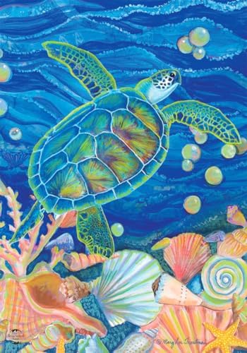 Briarwood Lane Swimming Sea Turtle Summer Garden Flag