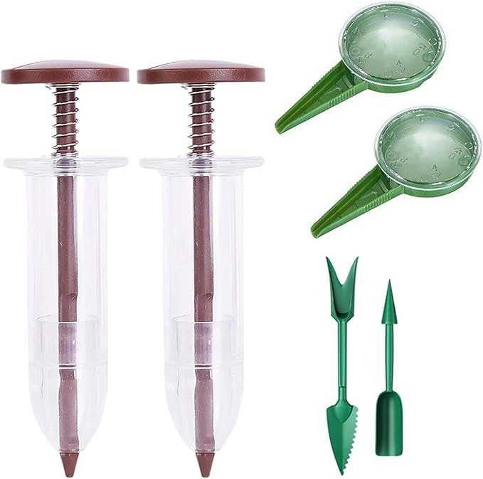 6 PCS Mini Seed Spreader, 2026 Upgrade Mini Sowing Seed Dispenser, Small Seed Planter Tool, Manual Seedlings Dibber and Widger Set, Seed Sower Spreader Handheld for Tiny Seeds (Coffee)