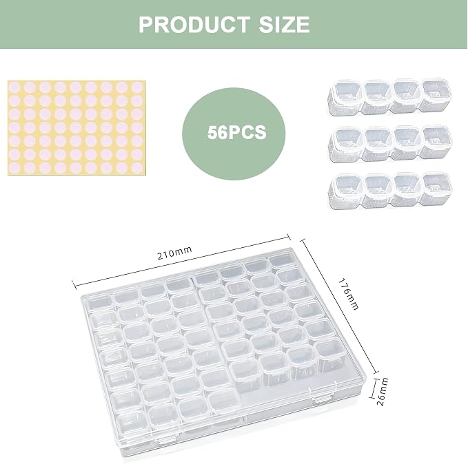 Seed Organizer Storage Box,Seed Storage Organizer Box with Labels | 56 Slots Seed Storage Organizer Box with Labels,Airtight Seed Storage Case for Flowers, Vegetables, Herbs & Plants