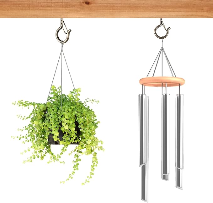 FSAH 36 PCS Q-Hanger Hooks, Screw Hooks for Outdoor String Lights, Safety Buckle Design Cup Eye Hook for Hanging Christmas Lights, Plants, Mounted on Wall Ceiling, Include 1 Wing Nut Driver, Copper