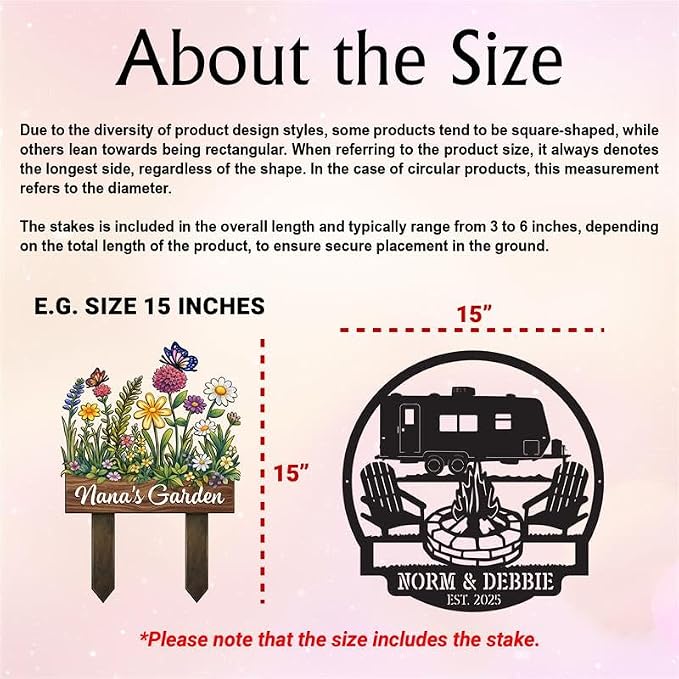 Personalized Metal Yard Sign for Mother's Day, Butterfly & Flower Garden Stake, Gift for Garden Lovers, Garden Decor, Christmas Decoration