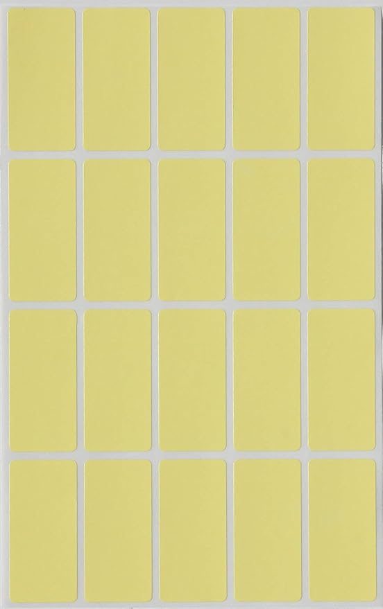 Royal Green Rectangular Color Coding Stickers in Pastel Yellow (40mm x 19mm) 1.57 inch x 0.75-1000 Pack