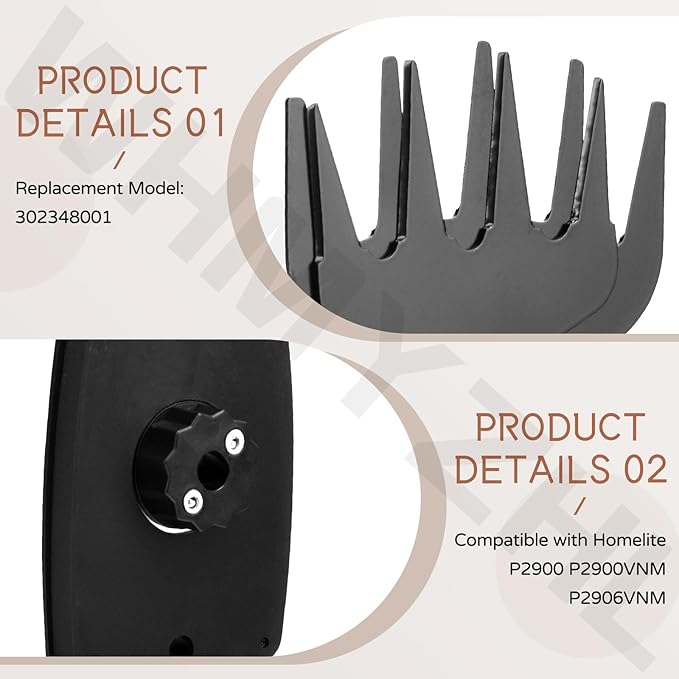 2 Pack 302348001 Hedge Trimmer Grass Shear Blade Assembly Compatible with Homelite Ryobi P2900 P2900VNM P2906VNM