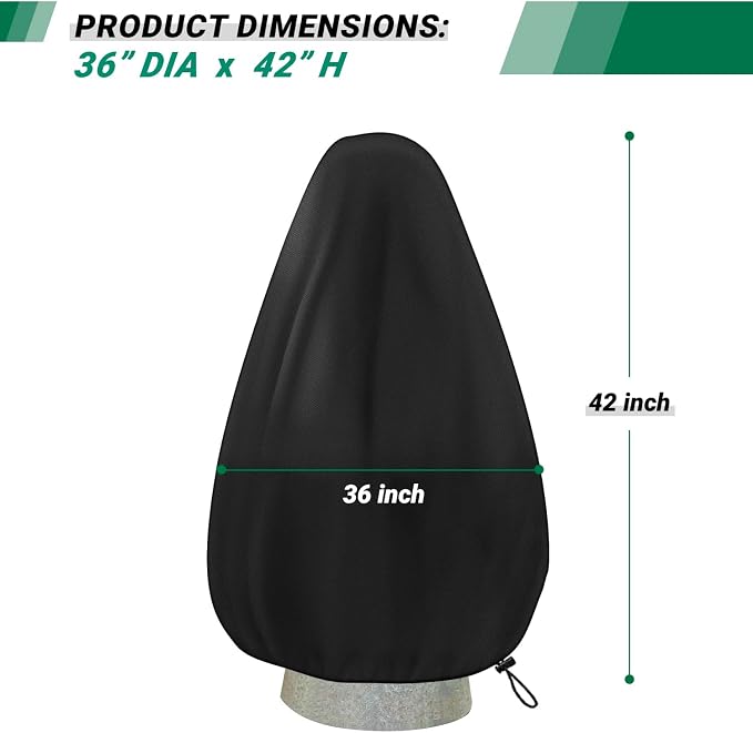 Fountain Cover,Snowproof Outdoor Garden Bird Bath Cover with Drawstring 420D Oxford Protective Waterproof Winter Fountain Covers 36 x 42Inch