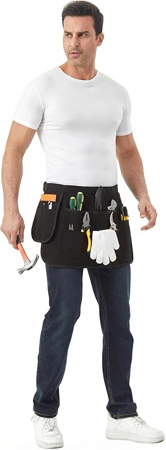 Nanxson Tool Apron Half Canvas Apron With Muti-Pockets for Home Garden Painting Crafting Woodworking CFG003