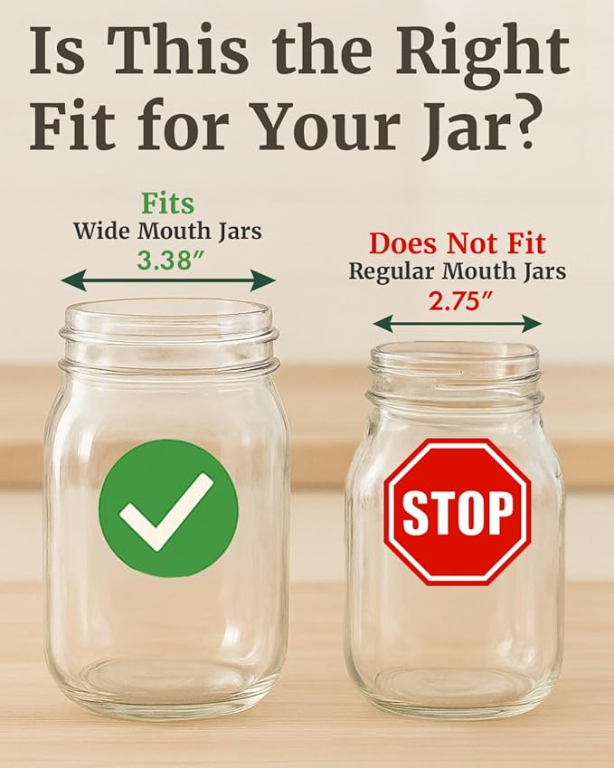 Elementi Sprouting Kit - Set of 2 Sprouting Lids for Wide Mouth Mason Jars, Sprouts Growing Kit for Bean Sprouts (Mushroom)