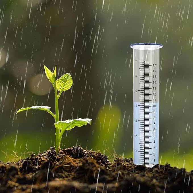 2 Pack Plastic Rain Gauge Replacement Tube with 7 Inch Capacity Freeze Proof Rain Water Gauge for Garden Yard Outdoor, Clear