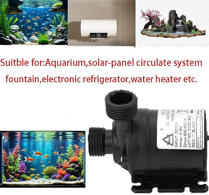 Mini Brushless Submersible Water Pump - NeilBee 12v Ultra Quiet Motor Micro Water Cooling Pump, Multifunction Threaded Water Pump, Submersible Pump for Aquaponics Garden Fountain