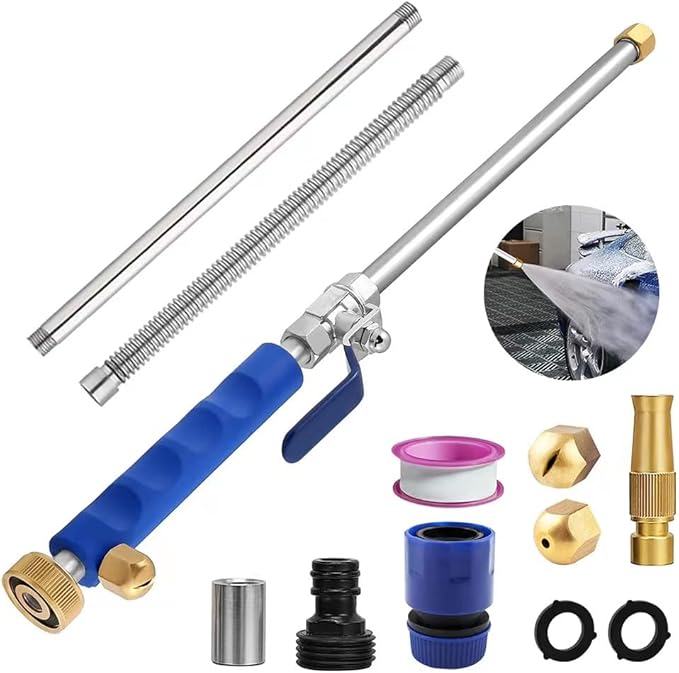Jet Nozzle 2-in-1 High Pressure Power Washer, Watering Sprayer Cleaning Tool, Hydro Jet Nozzle Power Washer, Tool Pressure Washer Extension Wand with 3 Hose Nozzles for Garden Hose and Car Washing