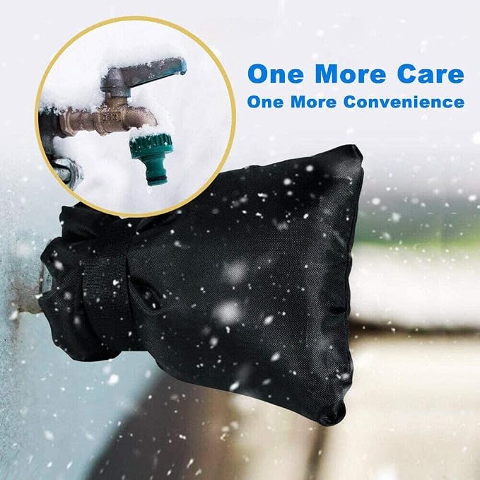 2Pack Outdoor Faucet Covers for Winter - Pro 6.7" W x 8.3" H Outdoor Water Faucet Cover Socks for Winter Freeze Protection Pipe Insulation Reusable Waterproof Insulated Spigot backflow Cover,Black