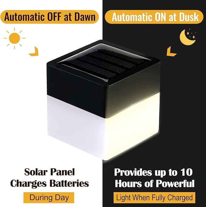 Tujoe Solar Post Cap Lights Fence Post Solar Lights 2in x 2in (5cm x 5cm)(Warm Yellow,35 Pack)