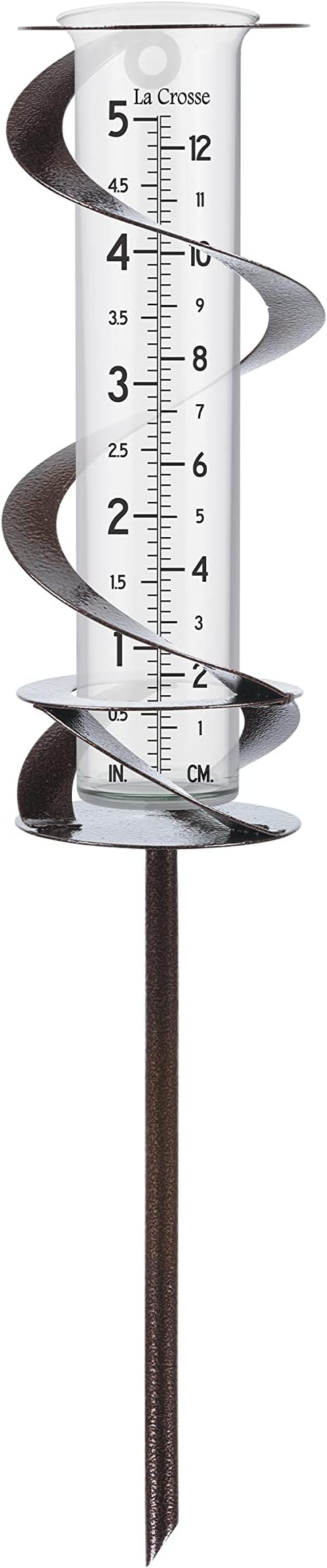 La Crosse 704-56357-INT Helix Spiral Metal Rain Gauge