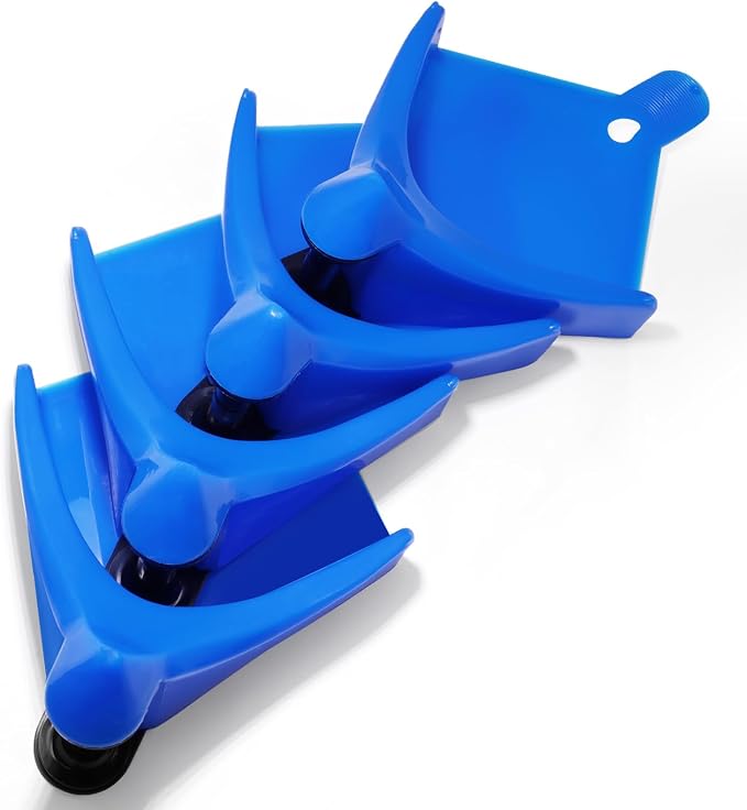 Uenhoy 4 Pack Car Hose Guide for Car Washing, Blue Tire Hose Roller Preventing Stucking and Snagging Under the Wheels, Plastic Wash Tool for Motorcycle Truck SUV RV
