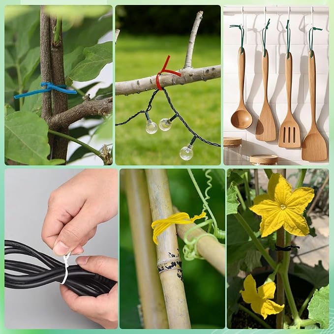 200 PCS Twist Ties for Plants, 7.8 Inch Garden Twist Ties Reusable White Cable Tie with Rugged Metal Innercores for Bread Cake Pop Candy Bags Cable Organization Christmas Tree Gardening Decor