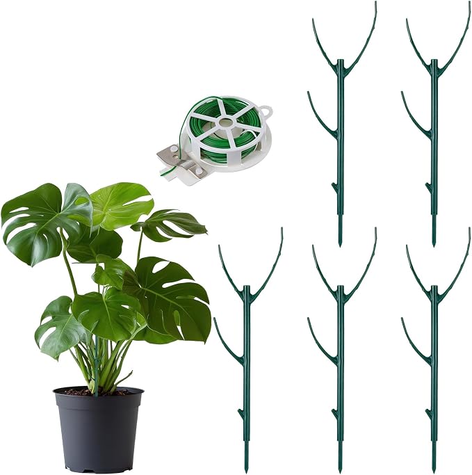 5 Pack Monstera Plant Support Moss Poles for Climbing Plants Moss Stick Pins Plant Stakes Climbing Plant Hook to Hold Plant Together Moss Pole for Support Tall Potted Plants Outdoor