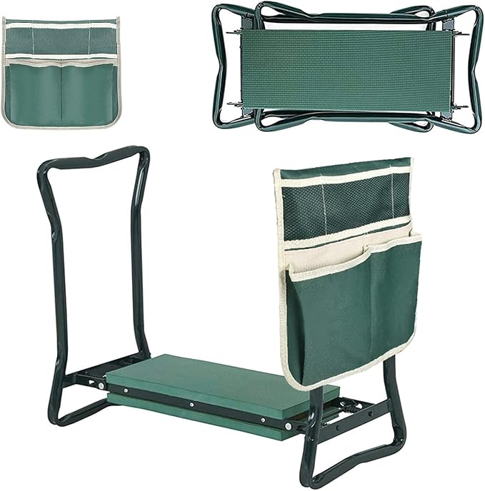 Foldable Garden Kneeler Gardening Bench with Soft Kneeling Pad for Gardening Flowers and Vegetables Balcony Care Potted Plants Yard Cleaning Home Cleaning