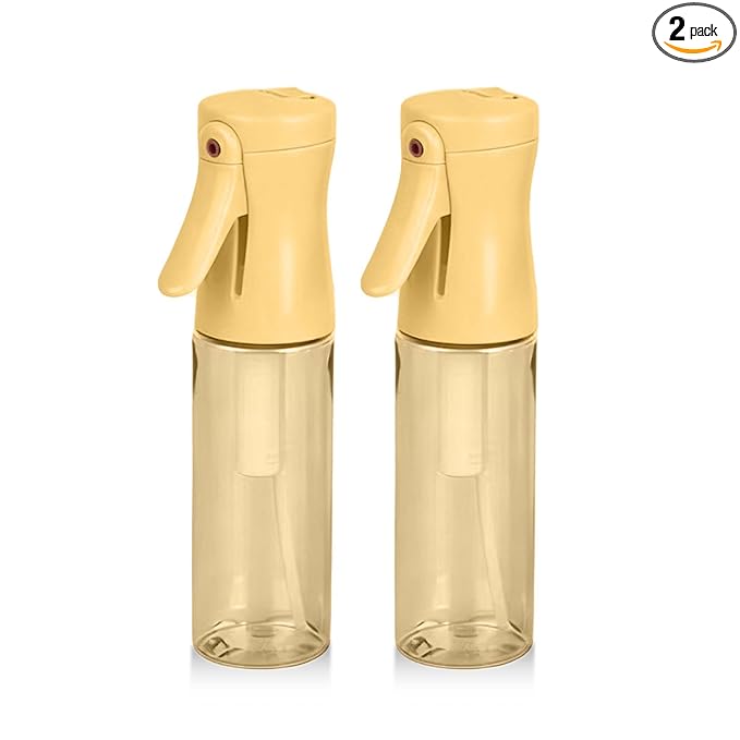 Spray Bottle for Hair, 2 Pack 95ml Small Continuous Water Mist Spray Bottle, Ultra Fine Mist for Face, Hairstyling, Salon, Cleaning, Toners, Hydration & Makeup, Travel Size Leak-Proof Bottles Yellow