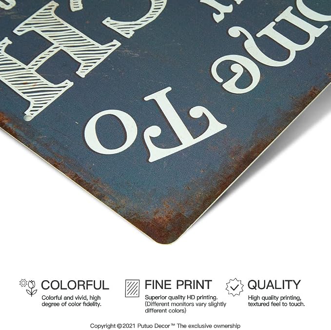 Putuo Decor Welcome to Our Porch Sign, Aluminum Metal Wall Sign for Home, Bar, Farmhouse, 12x8 Inches Use Outdoor/Indoor