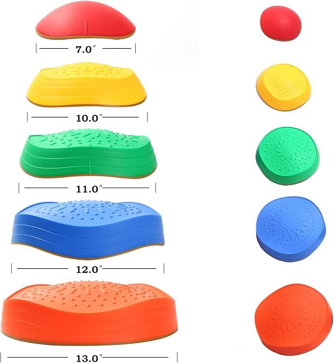makarci Balance stepping stones for kids, non-slip toddlers sensory toys outdoor or indoor play, promoting motor skills and confidence, Obstacle Course Coordination Toys for children age 3 4 5 6 7+